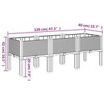 vidaXL Jardinière avec pieds gris 120x40x42 cm PP