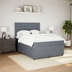 vidaXL Sommier à lattes de lit et matelas Gris foncé 160x200cm Velours