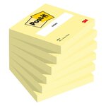 Notes repositionnables 76 x 76 mm - Jaune canari - Bloc de 100 feuilles (paquet 12 x 100 feuilles)