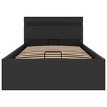vidaXL Cadre de lit à rangement hydraulique sans matelas avec LED noir