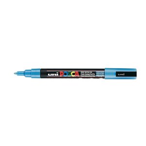 Marqueur pointe conique fine pc3m 0 9 - 1 3mm bleu ciel x 6 POSCA