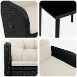 vidaXL Ensemble de salle à manger pour jardin 5 pc Noir et blanc crème