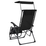 vidaXL Chaise pliable de terrasse Textilène Noir