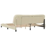 vidaXL Cadre de lit avec lumières LED crème 200x200 cm tissu