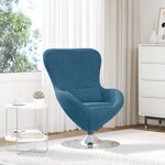 vidaXL Chaise Œuf en Velours Bleu
