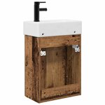 vidaXL Meuble de salle de bain avec robinet Bois ancien