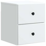 vidaXL Cabinet de chevet mural avec tiroir Blanc 34 5 x 33 x 40 cm