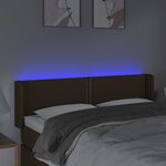 vidaXL Tête de lit à LED Marron foncé 147x16x78/88 cm Tissu