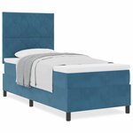 vidaXL Lit à ressorts avec matelas Bleu foncé 90 x 200 cm Velours