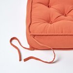 Galette de chaise coussin rehausseur en coton Terracotta  40 x 40 x 10 cm - HOMESCAPES
