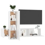 vidaXL Ensemble de meubles TV 3 Pièces Blanc Bois d'ingénierie