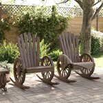 vidaXL Chaises à bascule Adirondack lot de 2 bois de sapin massif