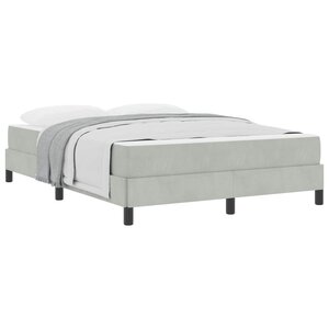 vidaXL Lit à ressorts avec matelas Gris clair 140 x 190 cm tissu