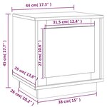 vidaXL Table de chevet gris béton 44x35x45 cm bois d'ingénierie