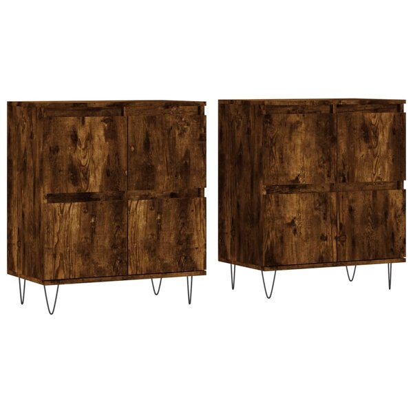 vidaXL Buffets 2 Pièces chêne fumé bois d'ingénierie