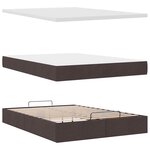 vidaXL Lit ottoman avec matelas marron foncé 140x190 cm tissu
