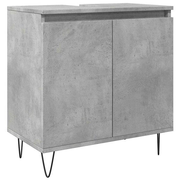 vidaXL Armoire de bain gris béton 58x33x60 cm bois d'ingénierie