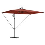 vidaXL Parasol banane à mât déporté Couleur terre cuite