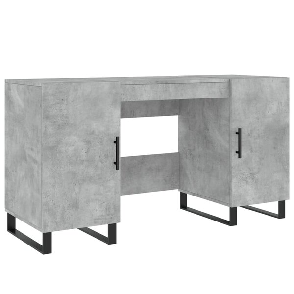 Bureau table poste de travail meuble d'ordinateur informatique étude 140 x 50 x 75 cm bois d'ingénierie gris 02_0023841