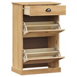 vidaXL Armoire à chaussures VIGO 60x35x96 cm bois massif de pin