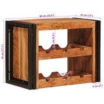 vidaXL Étagère à vin Marron 100 x 45 x 33 cm Bois d'Acacia Massif