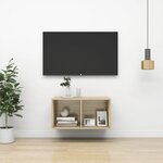 vidaXL Meuble TV mural Chêne sonoma 37x37x72 cm Aggloméré