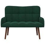 vidaXL Sofa 2 places Vert foncé 115 x 61 x 87 cm Velours