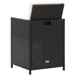vidaXL Chaises de jardin lot de 2 avec coussins Résine tressée Noir