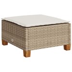 vidaXL Salon de jardin avec coussins 7 Pièces beige résine tressée