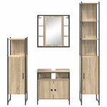 vidaXL Ensemble de mobilier de salle de bain 4 Pièces Chêne sonoma