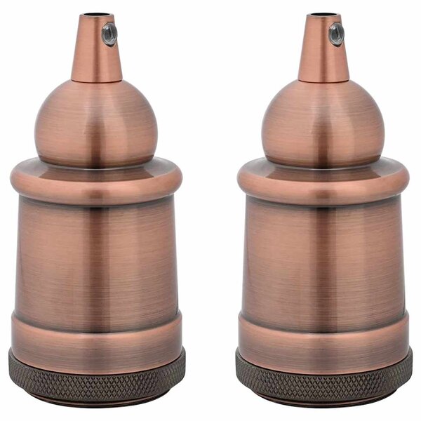 vidaXL Douilles de lampe 2 Pièces bronze rouge E27