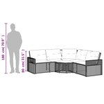 vidaXL Canapé de jardin et coussins et repose-pied en forme de L rotin