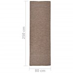 vidaXL Tapis à tissage plat d'extérieur 80x250 cm Marron