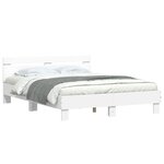 vidaXL Cadre de lit sans matelas blanc 140x190 cm