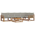 vidaXL Ensemble de canapés d'extérieur 6 Pièces Gris Naturel et Clair