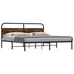 vidaXL Cadre de lit en métal sans matelas chêne fumé 200x200 cm