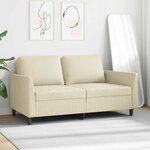 vidaXL Canapé à 2 places Crème 140 cm Similicuir
