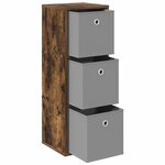 vidaXL Buffet avec tiroir Chêne fumé 30 5 x 27 x 84 5 cm
