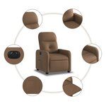 vidaXL Fauteuil inclinable électrique Marron Tissu