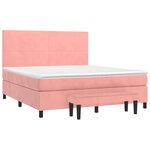 vidaXL Sommier à lattes de lit avec matelas Rose 180x200 cm Velours