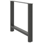 vidaXL Pieds de table à manger Anthracite 2 pièces 100 x (72-73) cm Acier