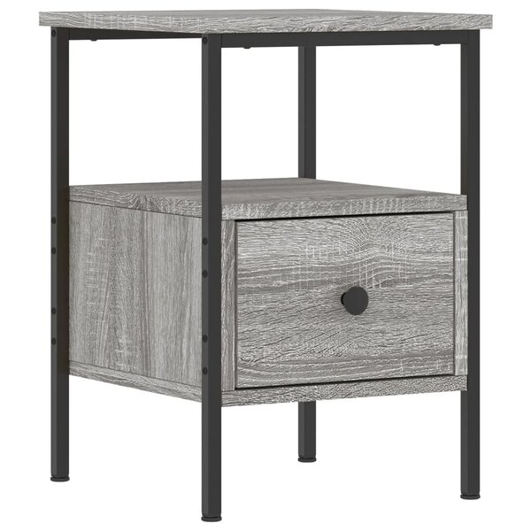vidaXL Table de chevet sonoma gris 34x36x50 cm bois d'ingénierie