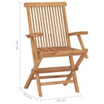 vidaXL Chaises pliables de jardin 4 Pièces Bois de teck solide