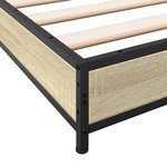 vidaXL Cadre de lit chêne sonoma 150x200 cm bois d'ingénierie et métal