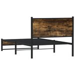 vidaXL Cadre de lit en métal sans matelas chêne fumé 100x200 cm