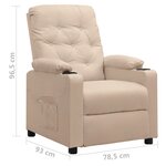 vidaXL Fauteuil Crème Tissu