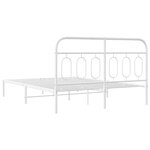vidaXL Cadre de lit métal sans matelas et tête de lit blanc 150x200 cm
