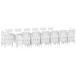 vidaXL Ensemble de salle à manger pour jardin 15 Pièces Blanc Rattan Polt