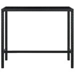 vidaXL Table bar de jardin Noir 130x60x110 cm Résine tressée et verre