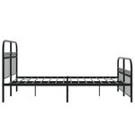 vidaXL Cadre de lit métal sans matelas avec pied de lit noir 137x190cm